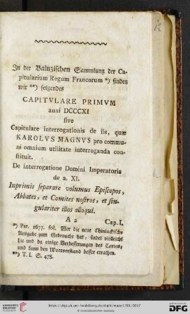 Capitulare primum anni DCCCXI