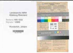Entnazifizierung Johann Wunderlich , geb. 27.12.1896 (Hochofenfueller)