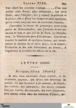 Lettre XXXIII