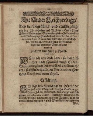 Die Ander Leichpredigt