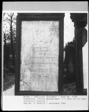 Grabstein von Julius Mannheimer (gestorben 1903.10.30)