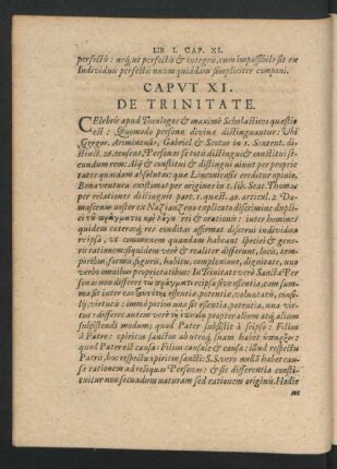Caput XI. De Trinitate.