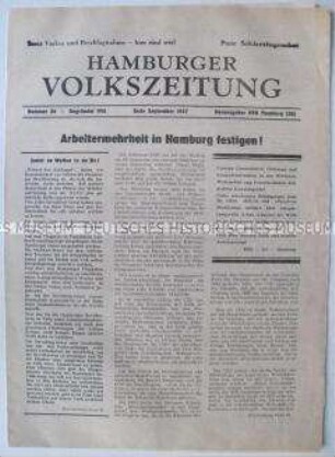 Illegale Ausgabe der "Hamburger Volkszeitung" u.a. zur Bundestagswahl