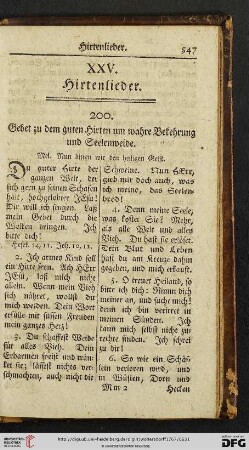 XXV. Hirtenlieder