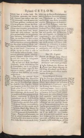 Het IX. capittel. Brieven der Hoogh-Mog: Heeren Straten en den vorst Maurits, ...