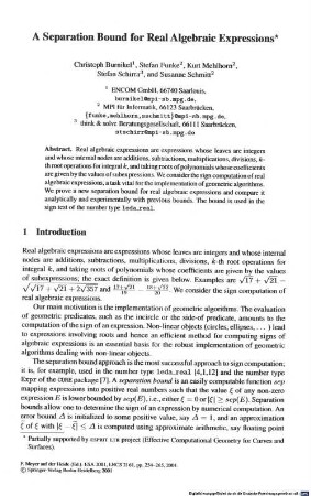 A separation bound for real algebraic expressions