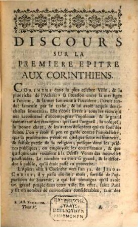 Discours Et Dissertations Sur Tous Les Livres De L'Ancien Testament, 5