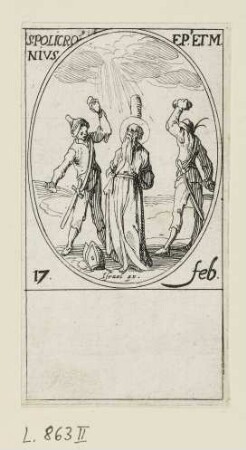 Feburar - Heiliger Polychronius, Blatt 14 der Folge "Les images de tous les saincts et saintes de l'année"