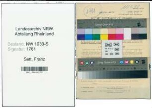 Entnazifizierung Franz Sett , geb. 16.10.1898 (Angestellter)
