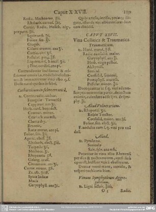 Caput XXVII. Vina Collitica & Traumatica