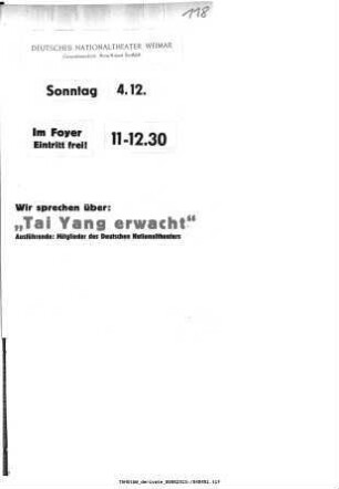 Wir sprechen über: "Tai Yang erwacht"