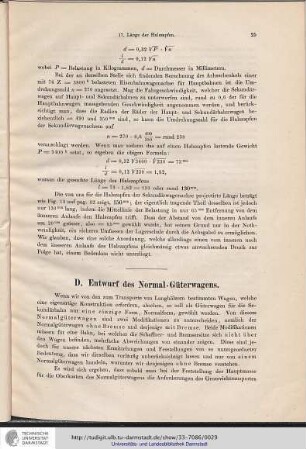 D. Der Entwurf des Normal-Güterwagens