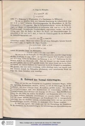 D. Der Entwurf des Normal-Güterwagens
