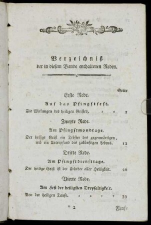 Verzeichniß der in diesem Bande enthaltenen Reden.