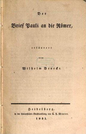 Der Brief Pauli an die Römer