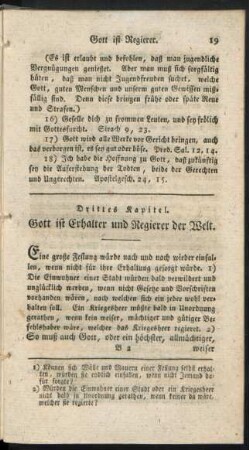 Drittes Kapitel. Gott ist Erhalter und Regierer der Welt