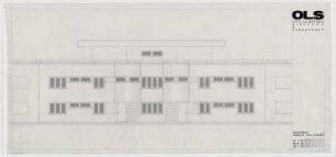 Gutachten Otto-Lilienthal-Siedlung (nicht realisiert) – Wohnhaus Typ C: Nordansicht. Berlin-Lichterfelde, Schütte-Lanz-Straße 61-65, Lichterfelder Ring 200-220