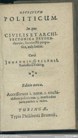 Opusculum politicum