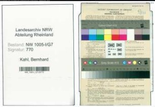 Entnazifizierung Bernhard Kahl , geb. 27.06.1887 (Reichsbahnrat)