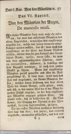 Das VI. Kapitel. Von den Mäuslein der Augen. De musculis oculi