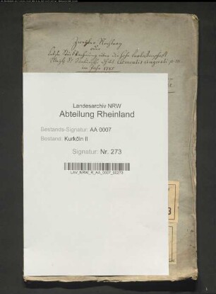 Rechnung über den Stand des erzbischöflichen Nachlasses
