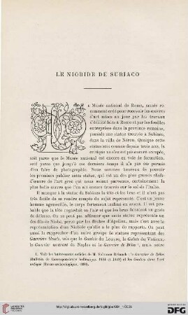 3. Pér. 5.1891: Le Niobide de Subiaco