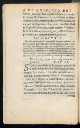 De visceribus & intestinis usque ad membra genitalia. Cap. XI.