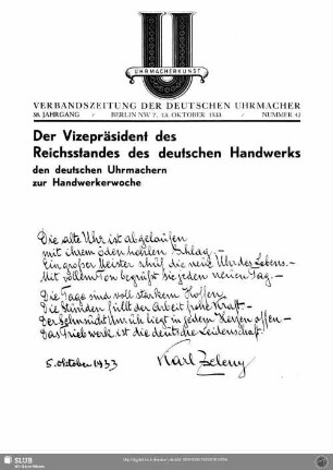 Der Vizepräsident des Reichsstandes des deutschen Handwerks