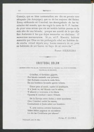 Cristóbal Colón : (Soneto leído por el Dr. Fastenrath en la velada del 8 de noviembre celebrada en Madrid)