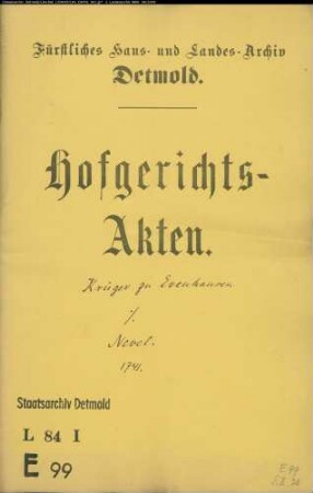 Evenhausen, Krüger zu gegen Nevel zu Evenhausen - Schuldforderung