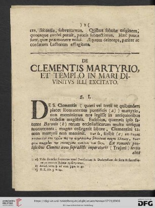 De Clementis martyrio, et templo in mari divinitus illi excitato