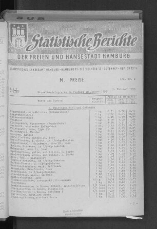 Einzelhandelspreise in Hamburg im Januar 1959 : Lfd. Nr. 4