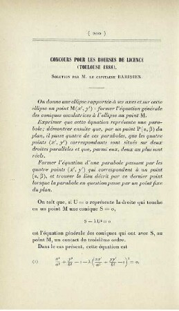 Concours pour les bourses de licence (Toulouse 1888).