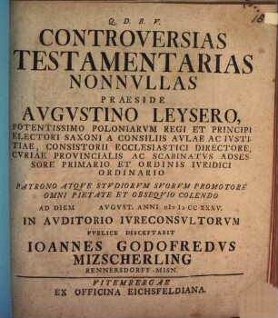 Controversias testamentarias nonnullas