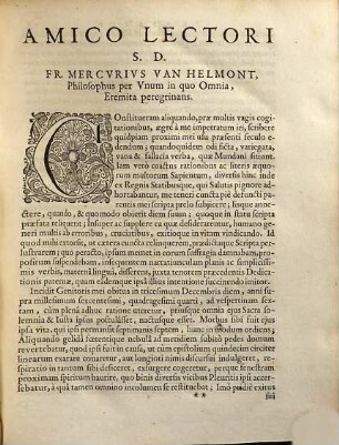 Ortus medicinae, id est, initia physicae inaudita : progressus medicinae novus, in morborum ultionem, ad vitam longam