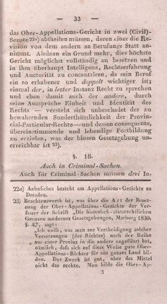 §. 18. Auch in Criminal-Sachen.
