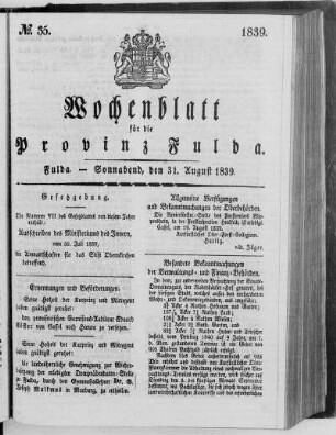 No. 35, Ausgabe vom 31. August 1839