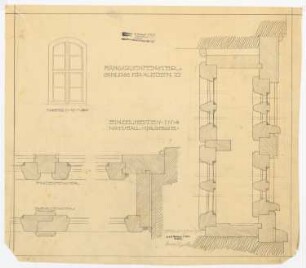Schloss Erxleben Umbau I: Details der Mansardenfenster 1:1 und 1:10