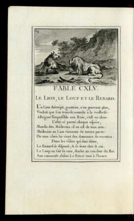 Fable CXLV. Le Lion, Le Loup Et Le Renard.