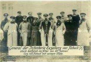 General Max von Fabeck mit seinem Stab