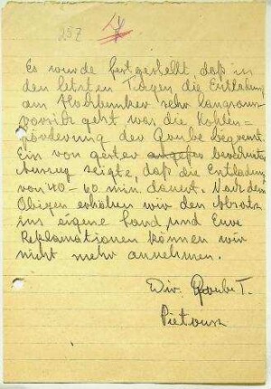 Dauer der Entladung der Kohlezüge