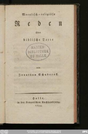 Moralisch-religiöse Reden über biblische Texte