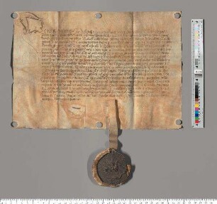 A1: Abt Georg des Klosters Prüfening. A2: Prior Michael des Klosters Prüfening. A3: Konvent des Klosters Prüfening. S1: A1. S2: A3. E: Abt Friedrich, Prior N. und Konvent des Klosters Michelfeld. Betreff: Aufnahme in die Konfraternität des Klosters Prüfening.