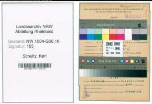 Entnazifizierung Karl Schultz , geb. 02.03.1907 (Matrose)