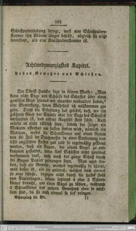 Achtundzwanzigstes Kapitel. Ueber Gewehre und Schießen