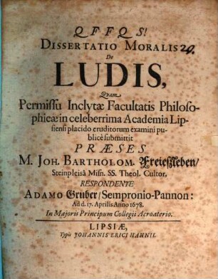 Diss. mor. de ludis