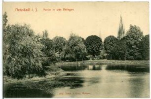Neustadt in Sachsen. Anlagen mit Teich : Neustadt in Sachsen. Anlagen mit Teich
