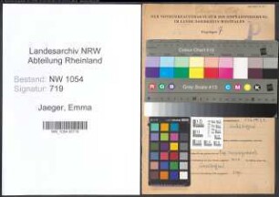 Entnazifizierung Emma Jaeger , geb. 10.04.1889 ()