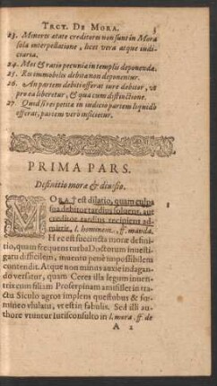 Prima Pars. Definitio morae et divisio.