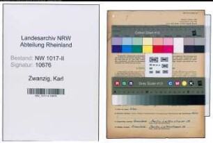 Entnazifizierung Karl Zwanzig , geb. 31.08.1904 (Schlosser)